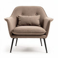 Fabric armchair with cushion in beige color and metal legs 75 x 75 x 85cm