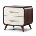 Wooden nightstand with two drawers and modern design 24 x 18 x 20 inches
