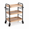 Stainless steel utility cart with three shelves and wheels 60 x 40 x 85cm