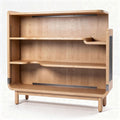 Wooden bookshelf with three open shelves and minimalistic design 80 x 30 x 90cm
