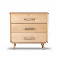 Wooden nightstand with three drawers in natural finish 80 x 50 x 70cm